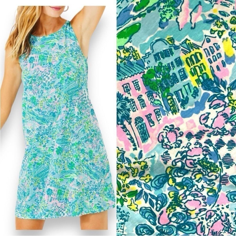 Lilly Pulitzer Dress Kristen Lilly Loves South Carolina Lattice Back Sz XS NEW